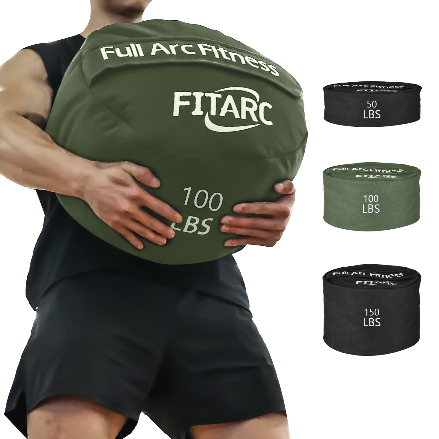 Fitarc Sandbag Workout Bag,Sand Bags for Weight Training,Sandbags for Fitness,Sandbags for Weight Training,Round Sandbag,Cross-Training & Exercise, Workouts Equipment Sand Not Included