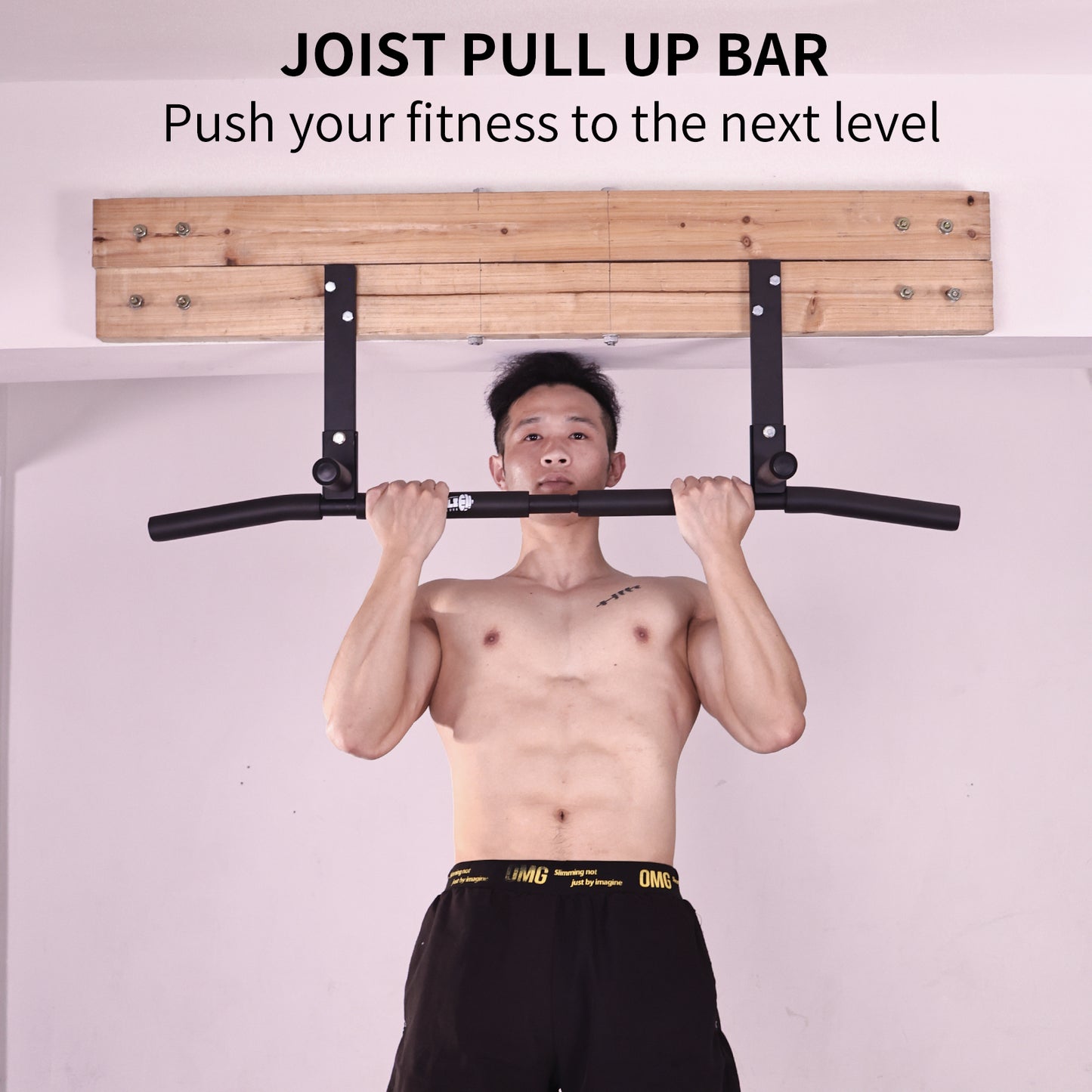 Shnlie Joist Mounted Pull Up Bar, Ceiling Mount Chin Up Bar for Home Gym, Beam, Rafter, Easy installation, 42" Wide Bar