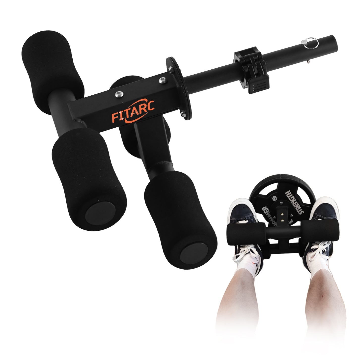 Fitarc Tib Bar, Tibialis Trainer, Tibia Dorsi Calf Raise Machine, Knees Over Toes Equipment for Strengthening Calves/Shins/Ankles, Fits 1"/2" Olympic Weight Plates