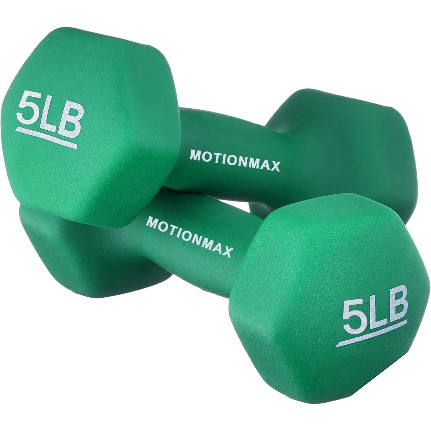 MOTIONMAX Dumbbell Hand Weights for Exercise and Muscle Toning, Green