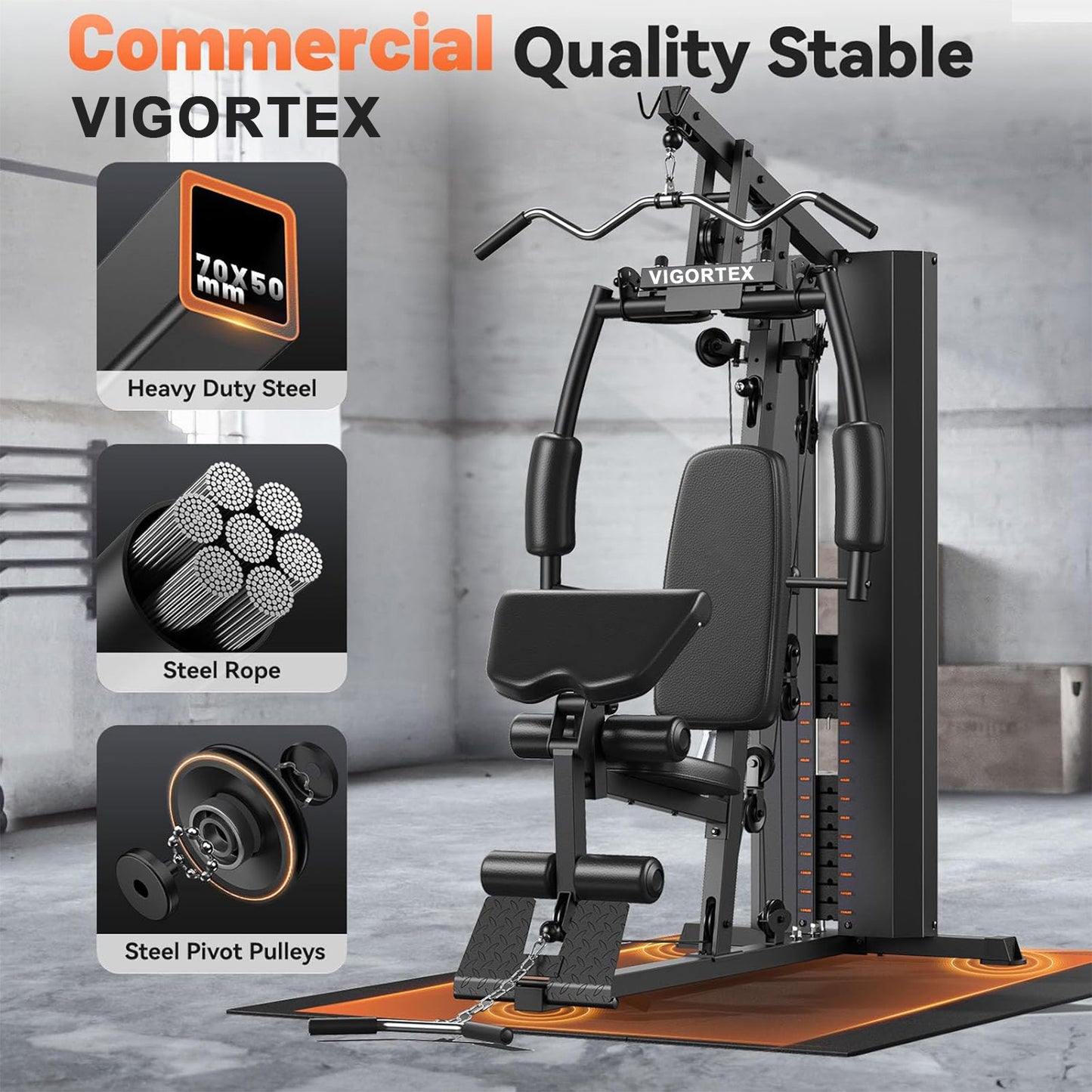 VIGORTEX Weight Lifting Machines Exercising Equipment for Strength Training